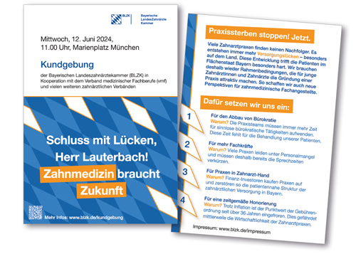 Veranstaltungsflyer zur Kundgebung der BLZK