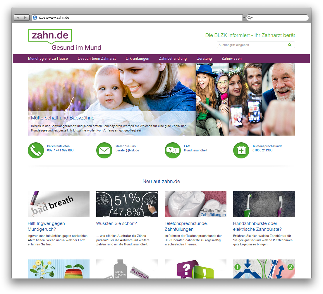 Infos f�r werdende M�tter auf zahn.de