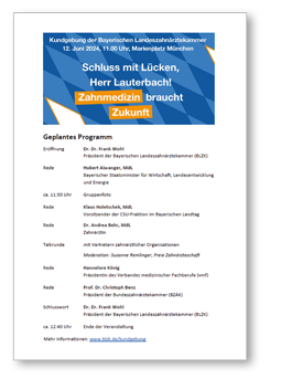 Programm zur Kundgebung